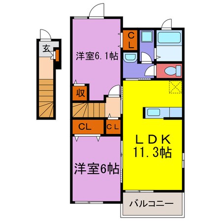 メゾンプラースⅢの物件間取画像